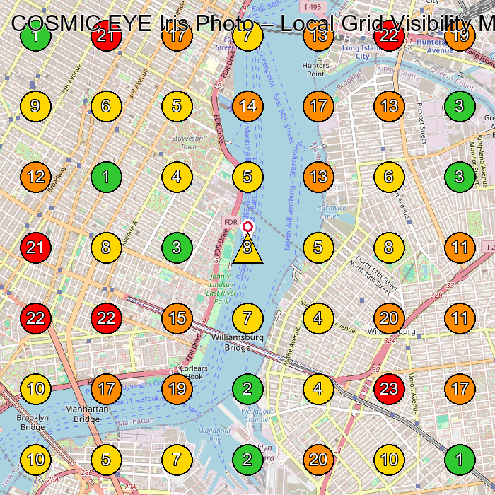 COSMIC EYE Iris Photo Photography Studio GeoGrid ranking map for Brooklyn NY